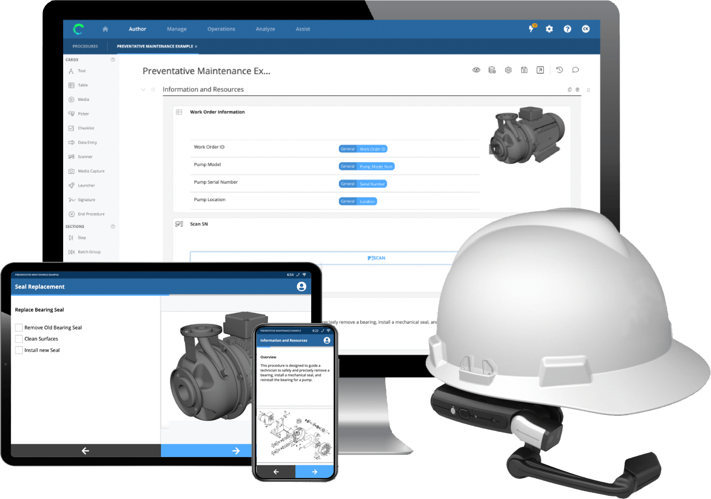 Digitaler Workflow und Fernunterstützung für Frontline-Mitarbeiter, die die Augmentir Connected Worker-Plattform verwenden