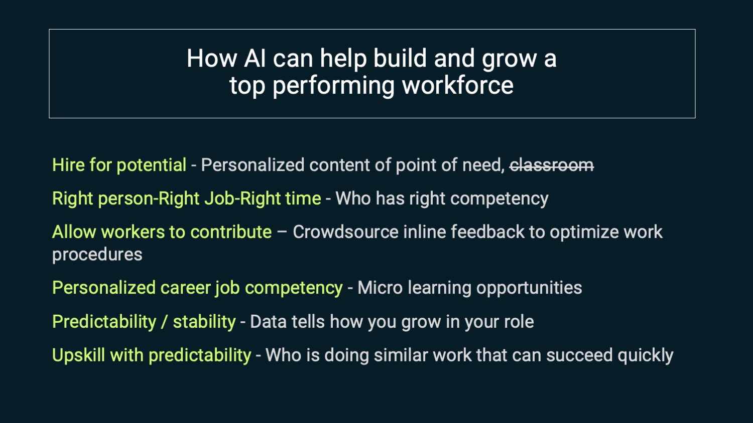 Build and grow a top performing manufacturing workforce