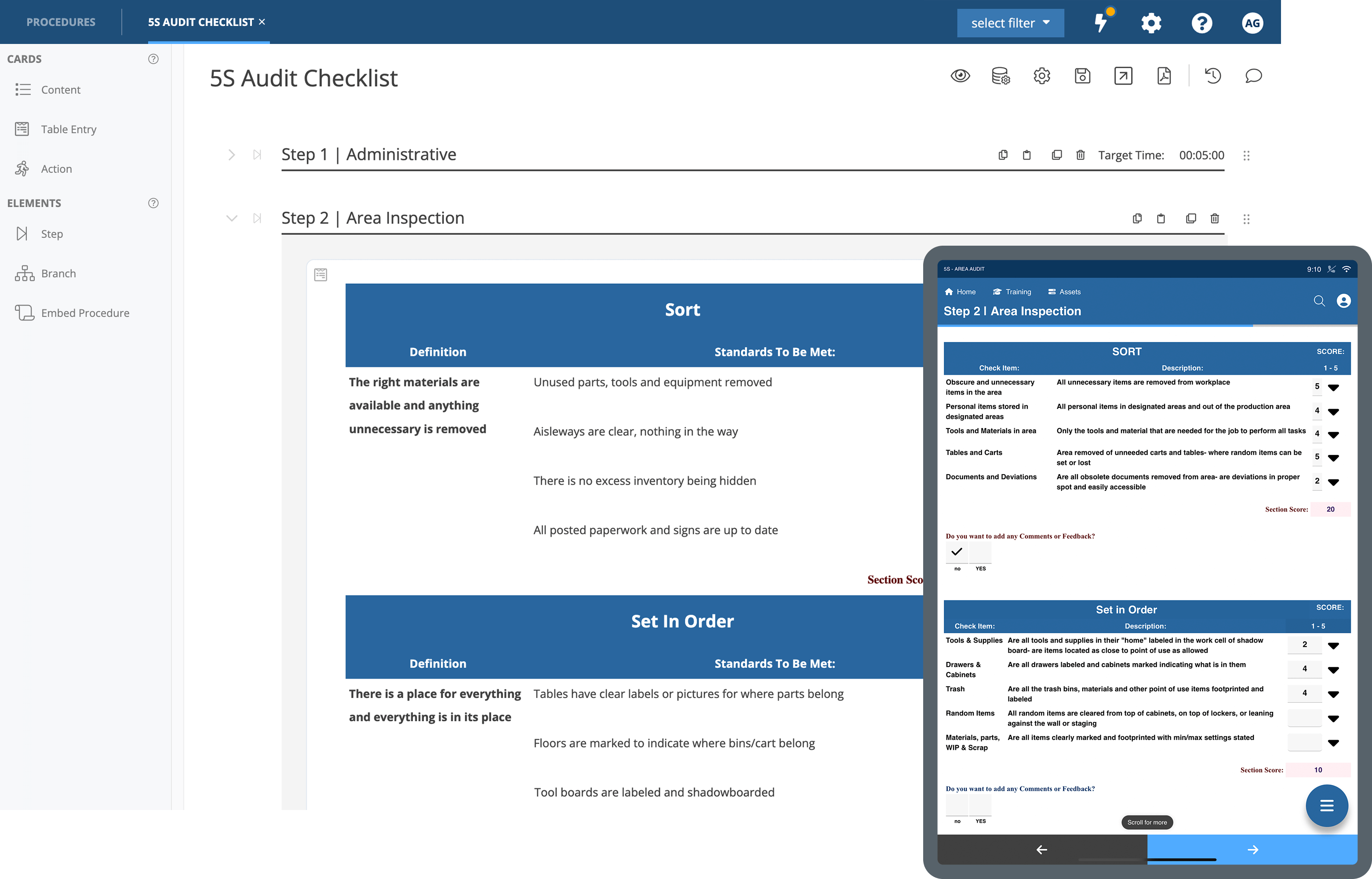 logiciel pour créer une liste de contrôle d'audit 5s