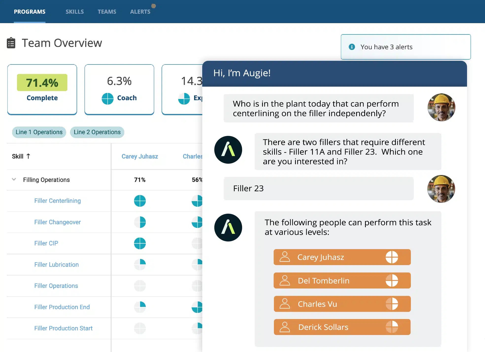 augie gen ai industrial assistant skills management