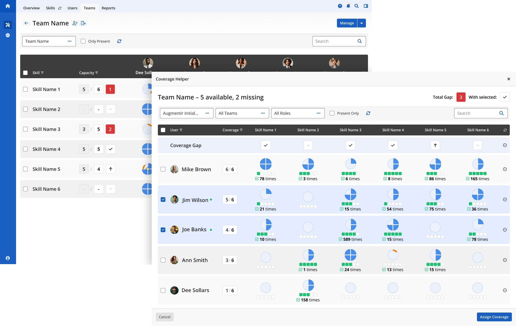 augmentir skills gap capacity planning