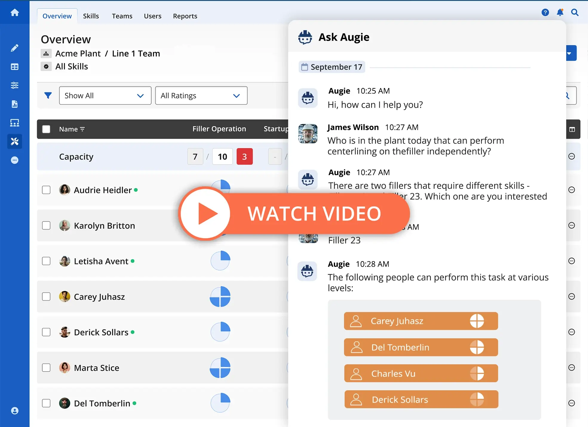 augie generative ai industrial data assistant skills management