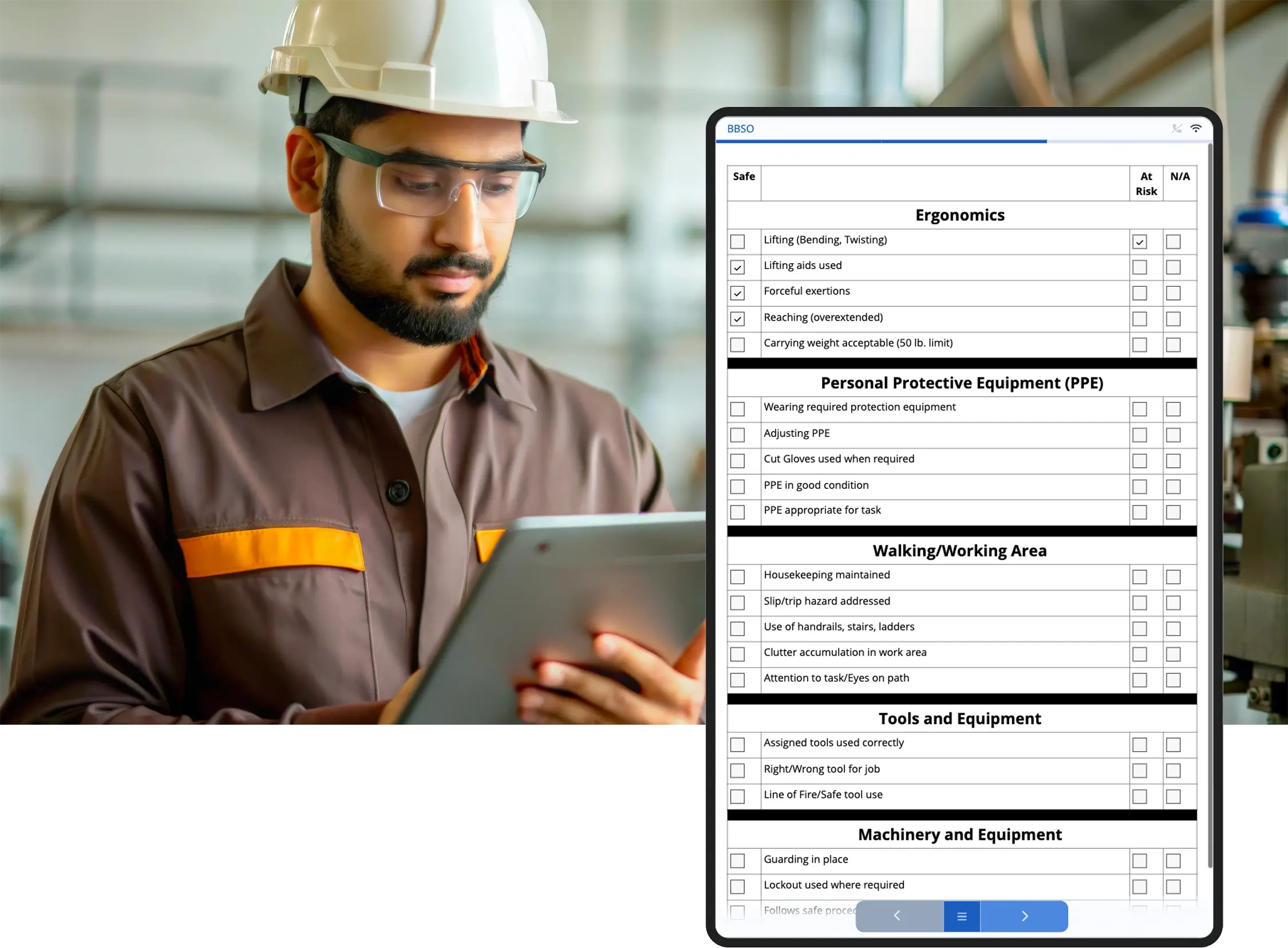 Verhaltensbasierte Sicherheitsbeobachtungen mit digitalen Checklisten