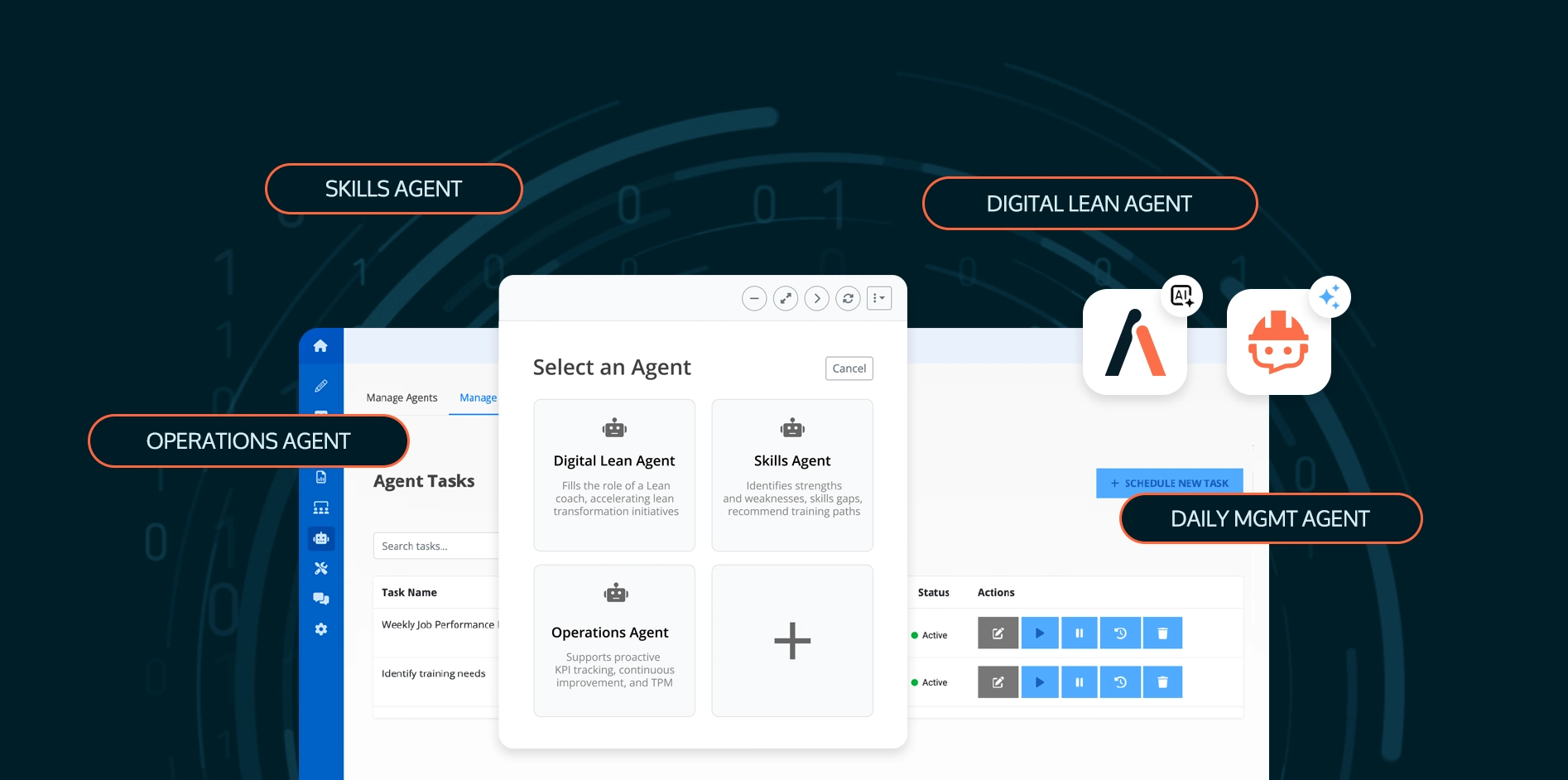 studio d'agents d'IA industriels - créez des agents d'IA personnalisés avec Augmentir