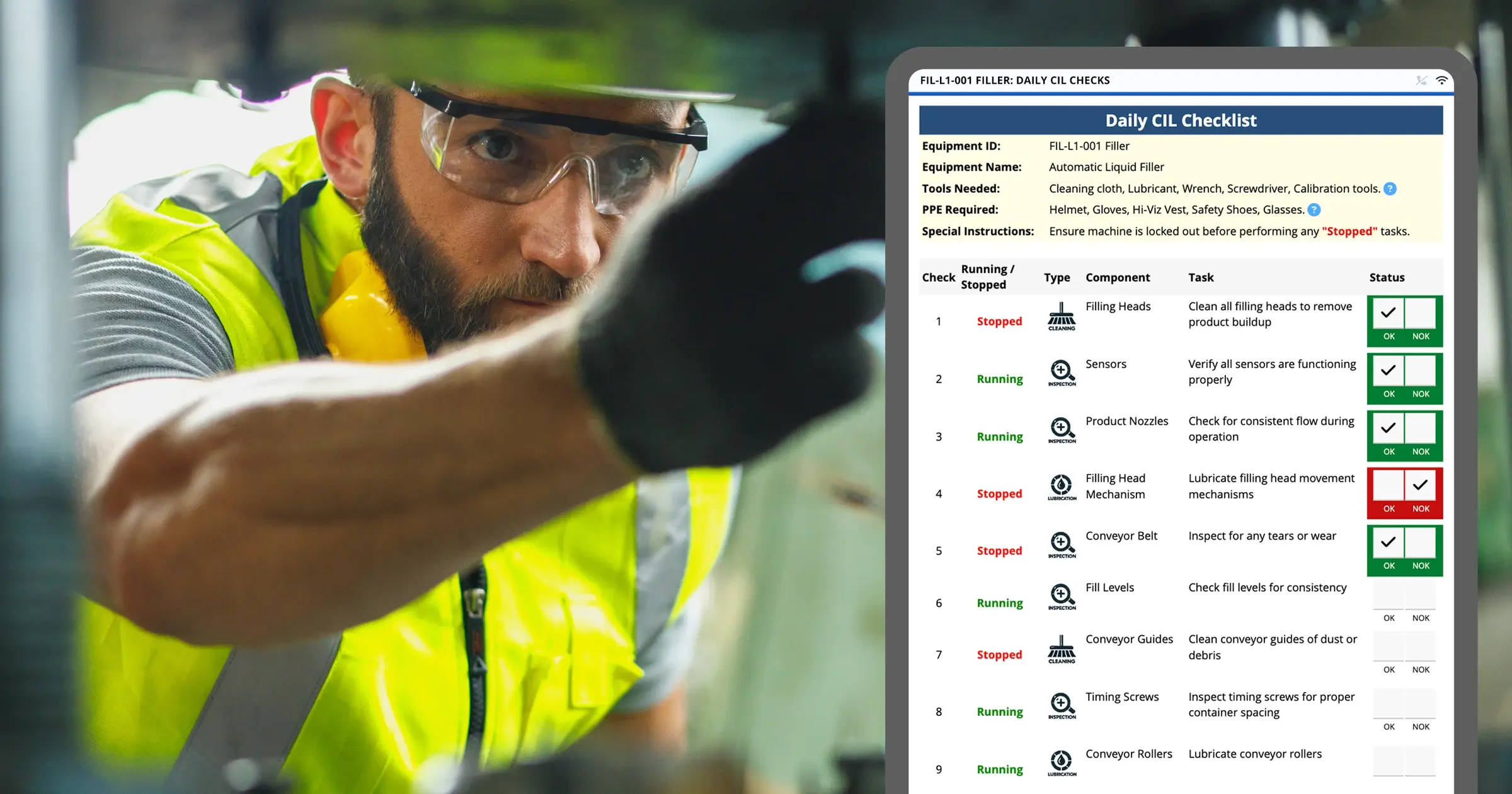 nettoyer, inspecter, lubrifier les cils avec des outils numériques d'augmentir