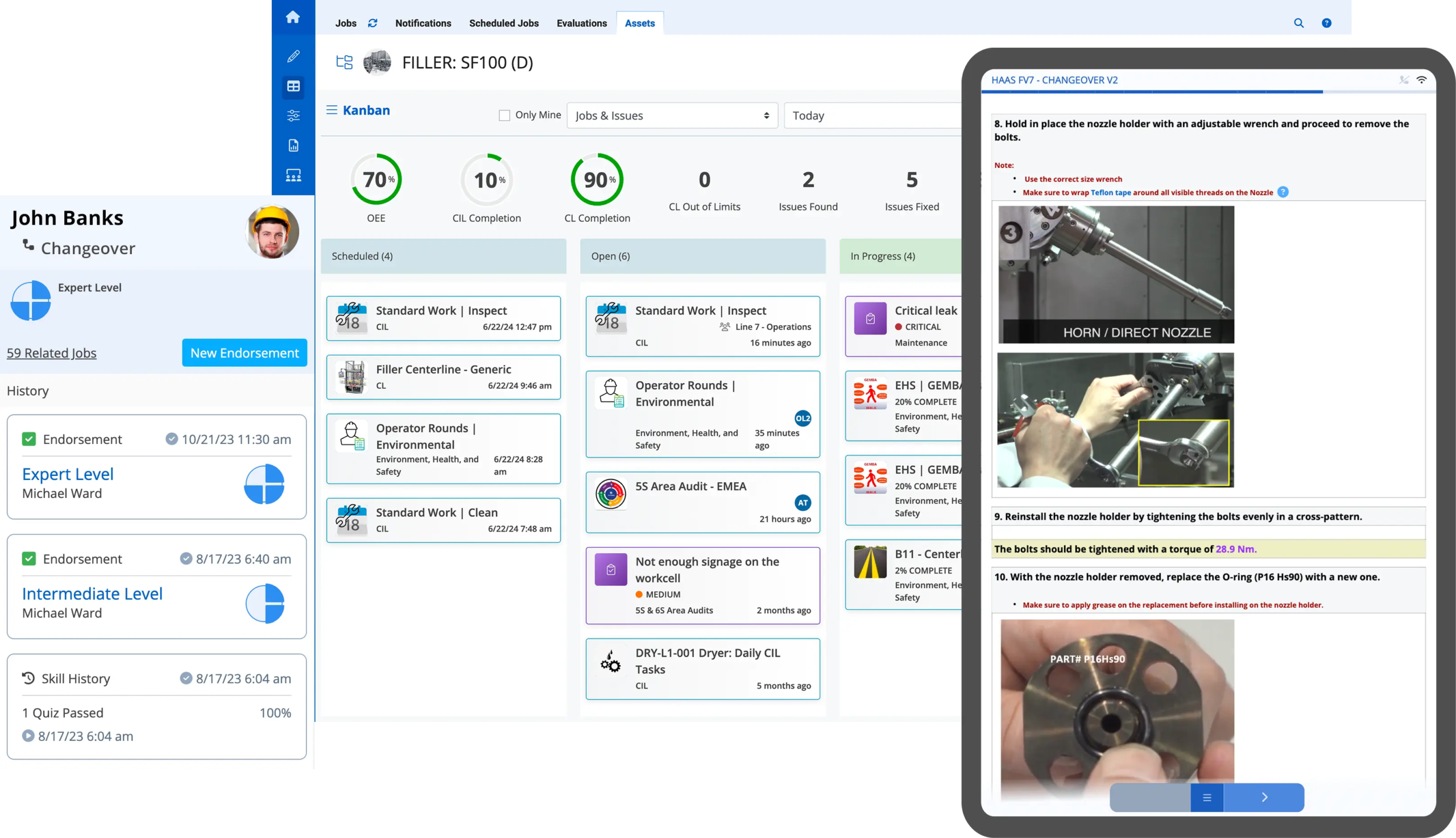 quick changeover management with augmentir