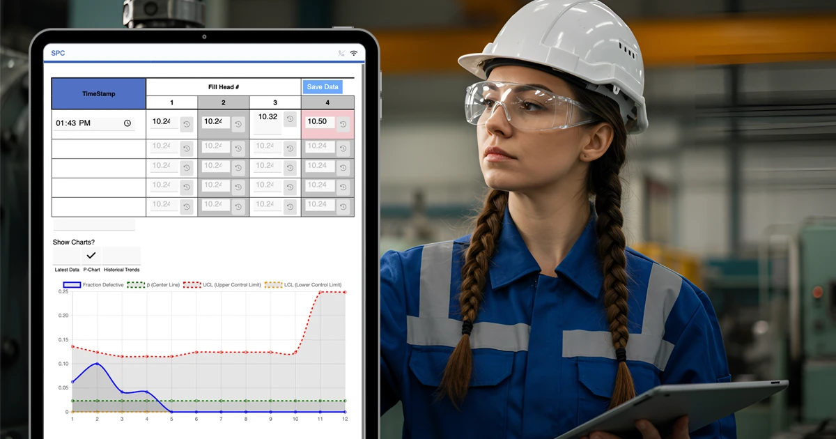 capture de données SPC et visualisation de graphiques SPC avec Augmentir