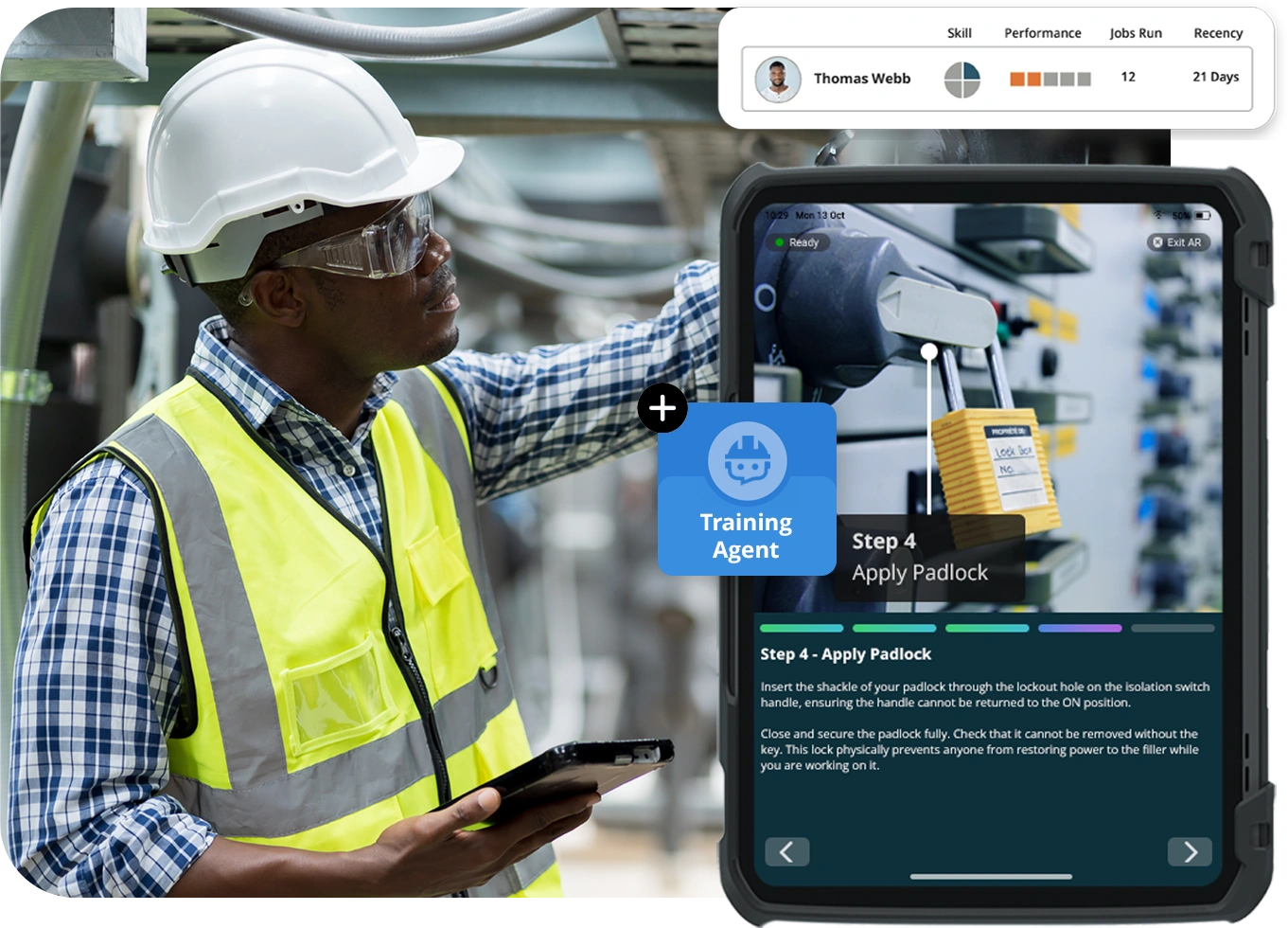 ai agent for frontline worker training using augmented reality
